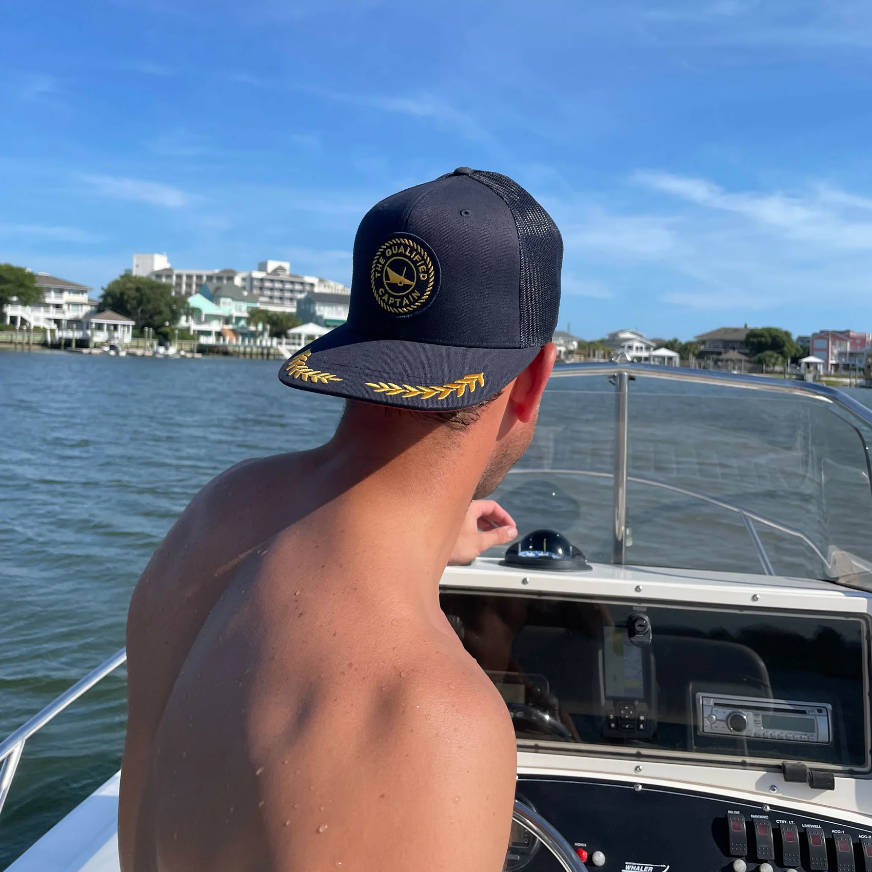 Embroidered Patch Captain Hat - Image 11