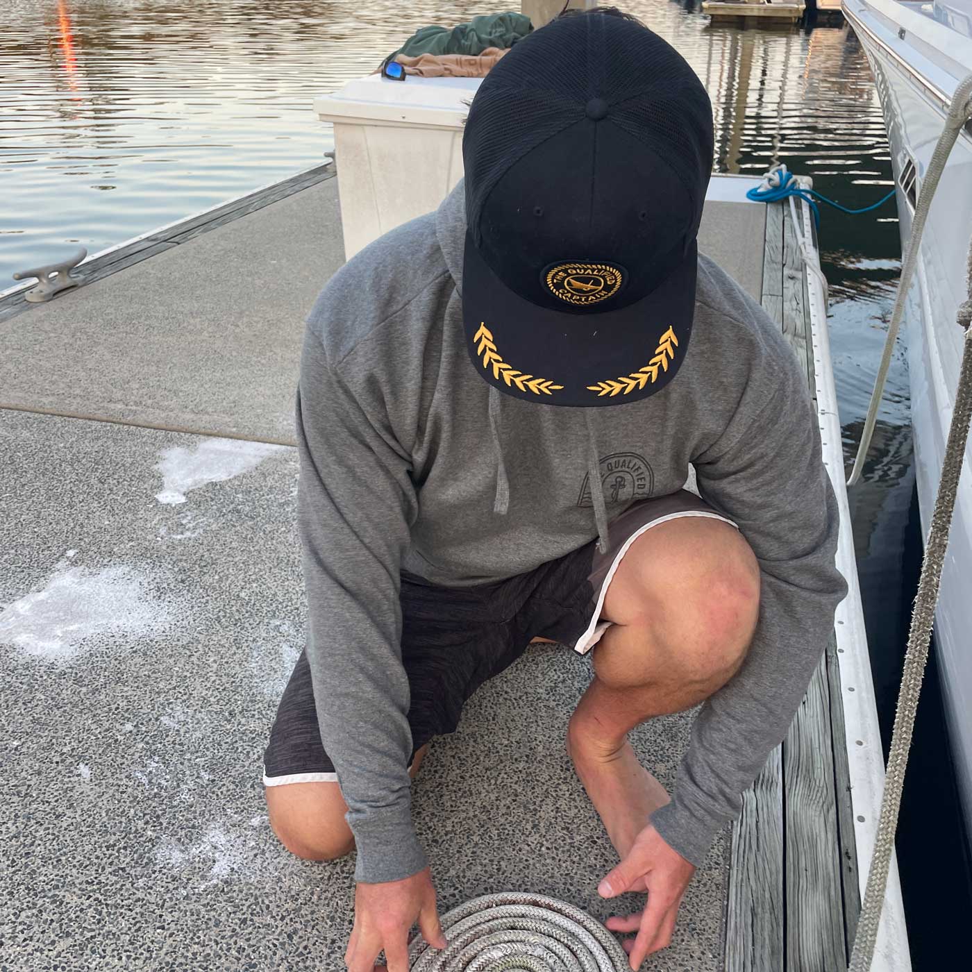 Embroidered Patch Captain Hat - Image 12