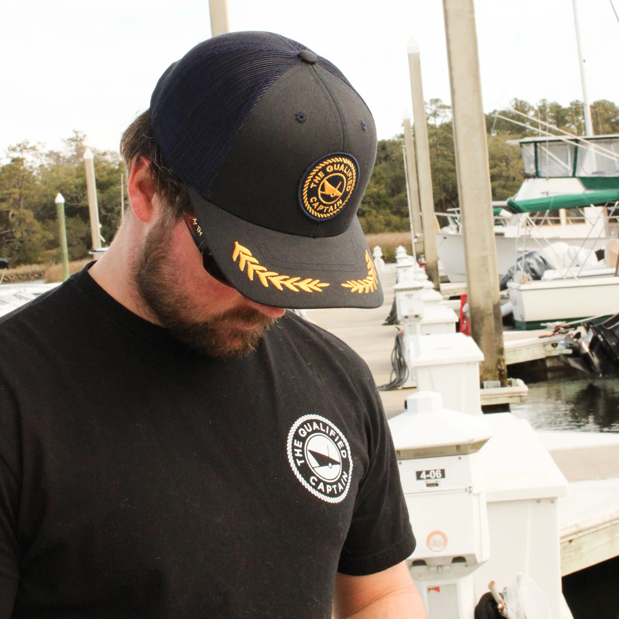 Embroidered Patch Captain Hat - Image 7