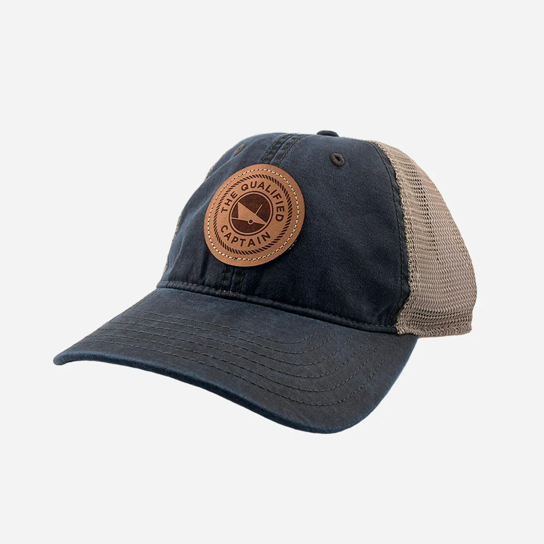 Leather Patch Garment Washed Trucker Hats - Image 4
